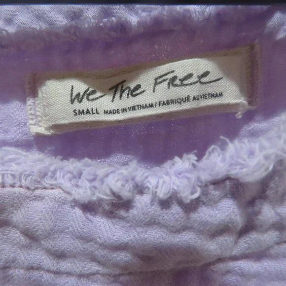 FREE PEOPLE WE THE FREE Palo Alto Textured Gauzy Cotton Oversize Pocket Top Boho - Picture 13 of 13